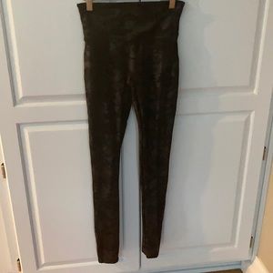 SPANX faux camo leather leggings size S